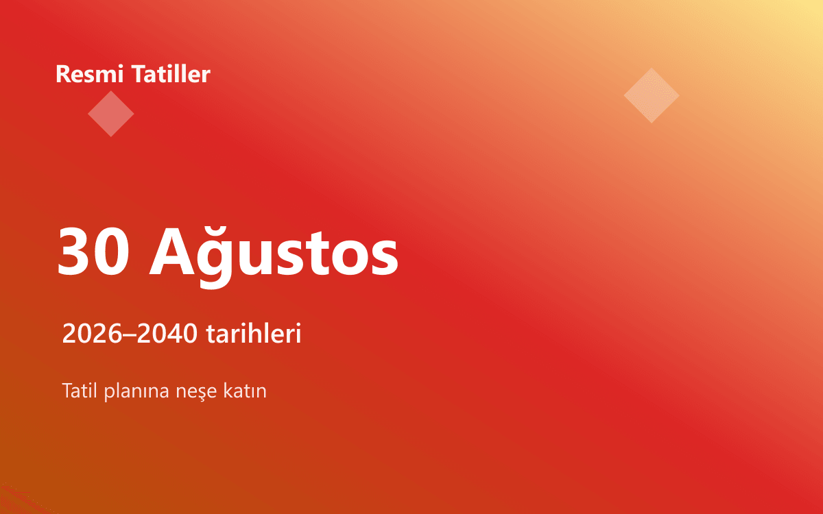 30 Ağustos Zafer Bayramı (2026–2040)